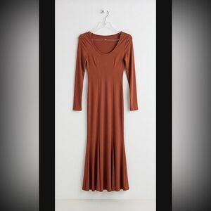 SHEIN Rust Long Sleeve Dress